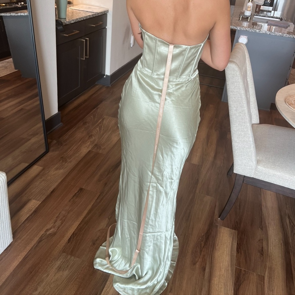 Harlow Satin Strapless Maxi Dress NWT - Picture 3 of 3